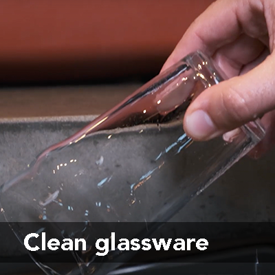 BarTrack clean glassware grain to glass